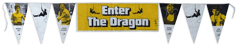 Enter the Dragon Banner for the Film Premiere at Graumans Chinese Theatre on 19 August 1973 -- Measures Over 18 x 3 Feet
